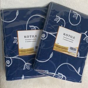 Kotile Floral Embroidered Curtains - 2 Sets